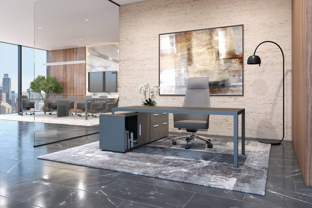 Studio Escritorio Ejecutivo con Credenza Lateral